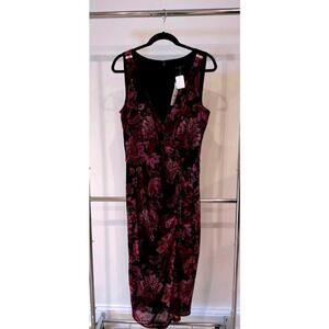 Elegant Floral Midi Dress by WHBM - Size 12